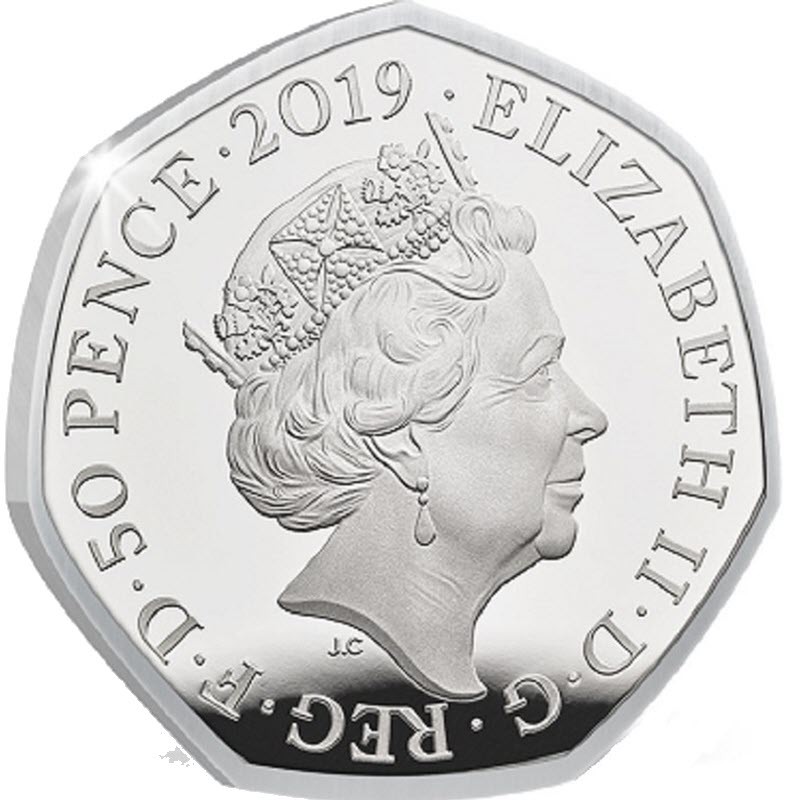 Серебряная монета Великобритании "Снеговик" 2019 г.в., 7.4 г чистого серебра (Проба 0,925)