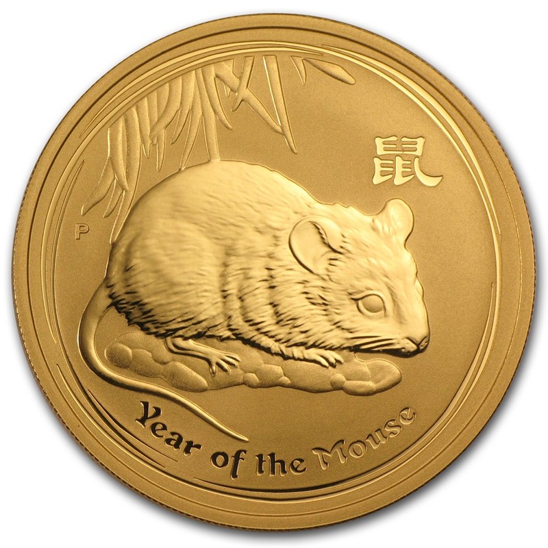 Золотая монета Австралии «Год Крысы» 2008 г.в., 311 г чистого золота (проба 0.9999)