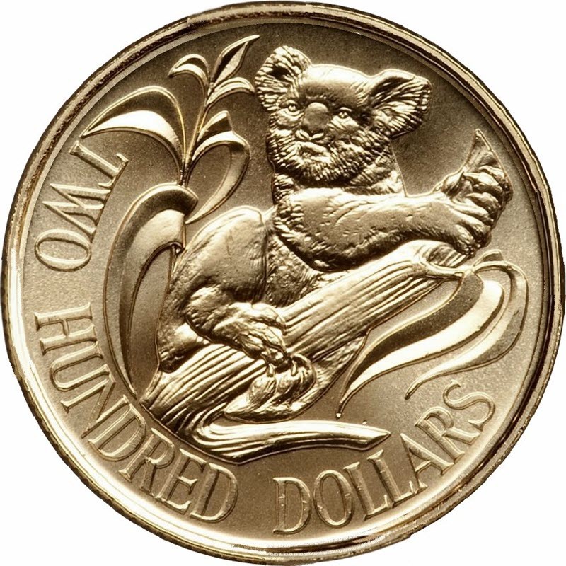 Комиссия: Золотая инвестиционная монета Австралии «Коала» 1983 г.в., 9,17 г чистого золота (проба 0,917)