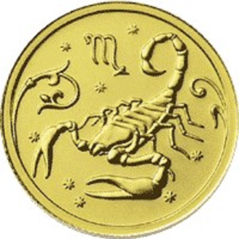 Золотая монета России «Знаки Зодиака - Скорпион» 2005 г.в., 3.11 г чистого золота (проба 0.999)