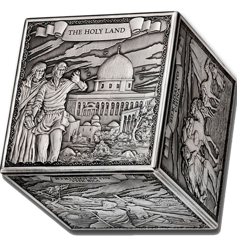 Серебряная 3D-куб монета Гибралтара 