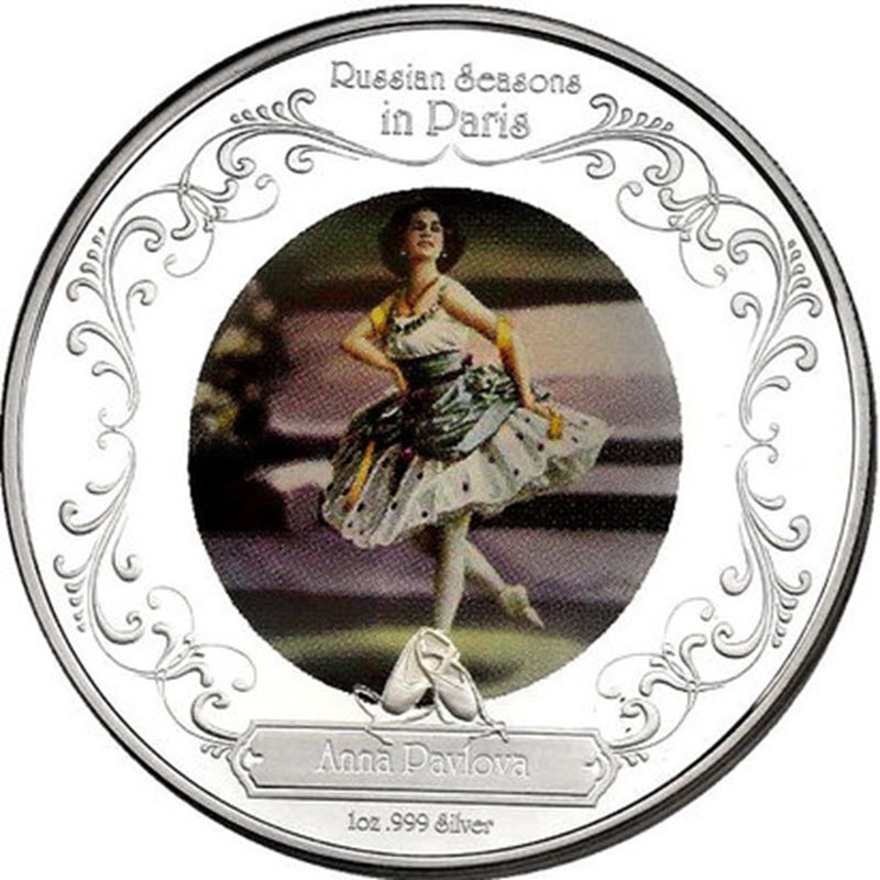 Набор из 3-х серебряных монет Ниуэ "Русские сезоны в Париже" 2009 г.в., 3*31.1 г чистого серебра (Проба 0,999)