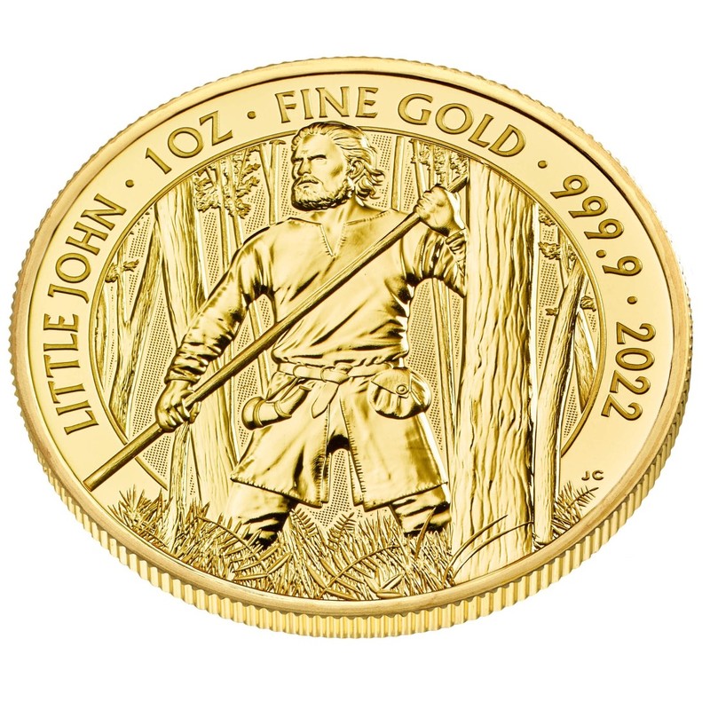Золотая монета Великобритании "Мифы и Легенды. Маленький Джон" 2022 г.в., 31.1 г чистого золота (Проба 0,9999)
