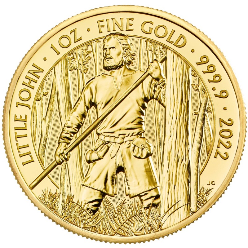 Золотая монета Великобритании "Мифы и Легенды. Маленький Джон" 2022 г.в., 31.1 г чистого золота (Проба 0,9999)
