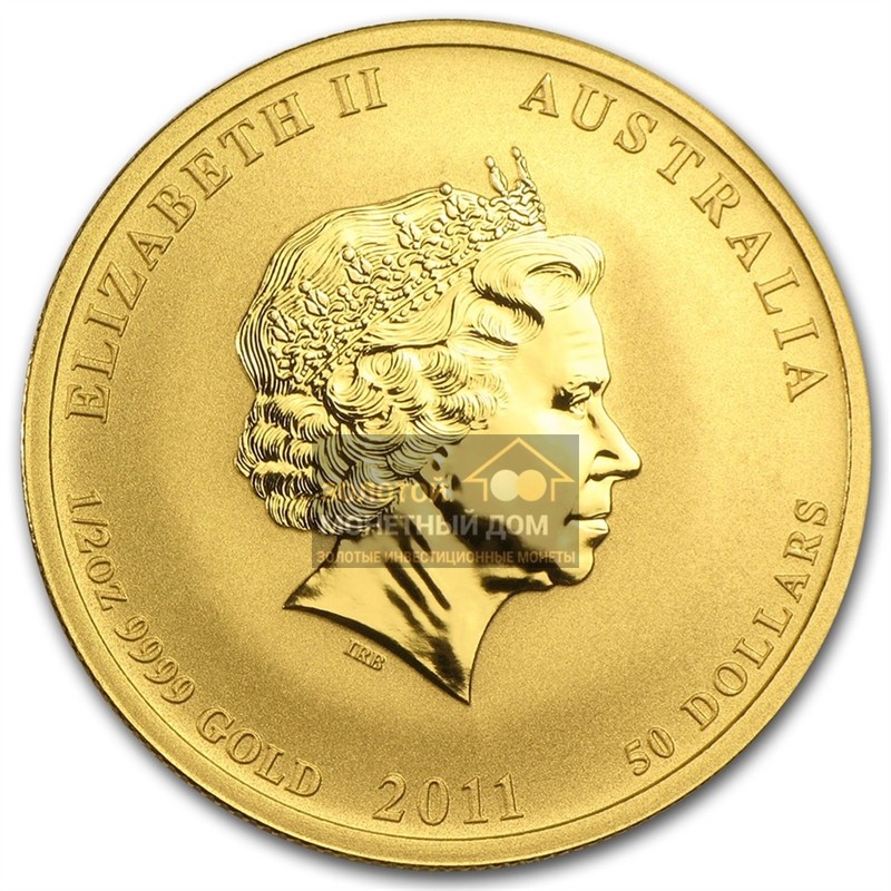 Комиссия: Золотая монета Австралии «Лунар II - год Кролика» 2011 г.в, 15,55 г чистого золота (проба 0,9999)