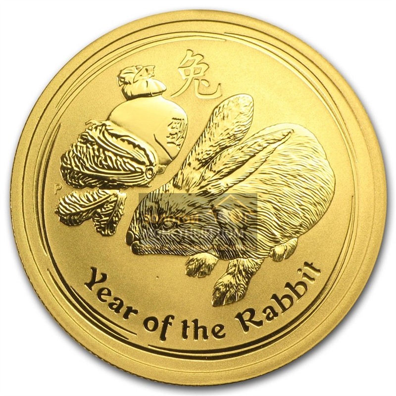 Комиссия: Золотая монета Австралии «Лунар II - год Кролика» 2011 г.в, 15,55 г чистого золота (проба 0,9999)