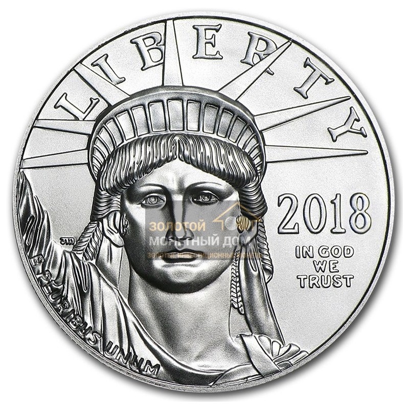 Комиссия: Платиновая монета США «Статуя Свободы» 31,1 г чистой платины (проба 0,9995)