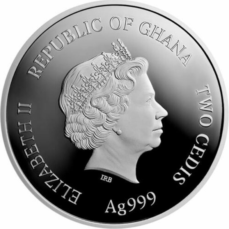 Серебряная монета Ганы "Детский Зодиак - Рыбы" 2022 г.в., 15.55 г чистого серебра (Проба 999)