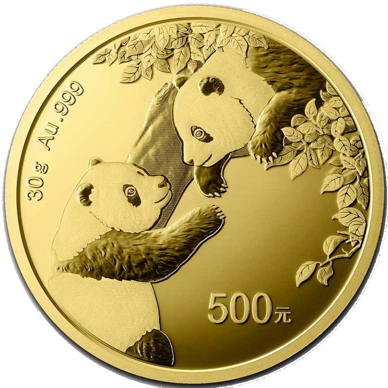 Золотая монета Китая «Панда» 2023 г.в., 30 г чистого золота (проба 999)
