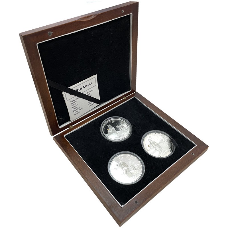 Набор из 3-х серебряных монет Конго 