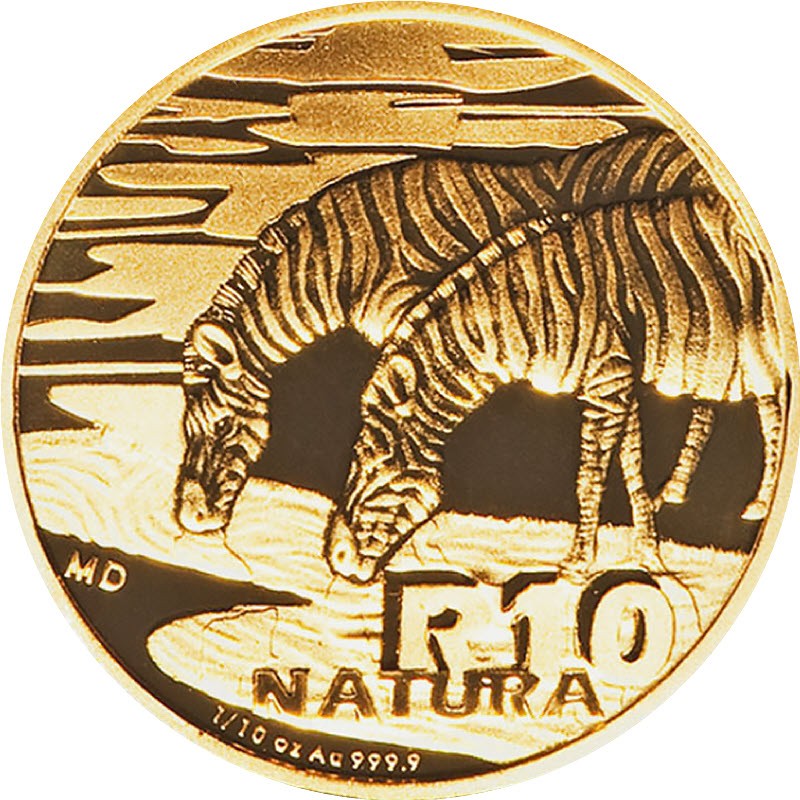 Золотая монета ЮАР «Зебра» 2013 г.в., 3.11 г чистого золота (проба 9999)