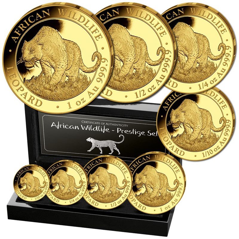 Набор из 4-х золотых монет Сомали 