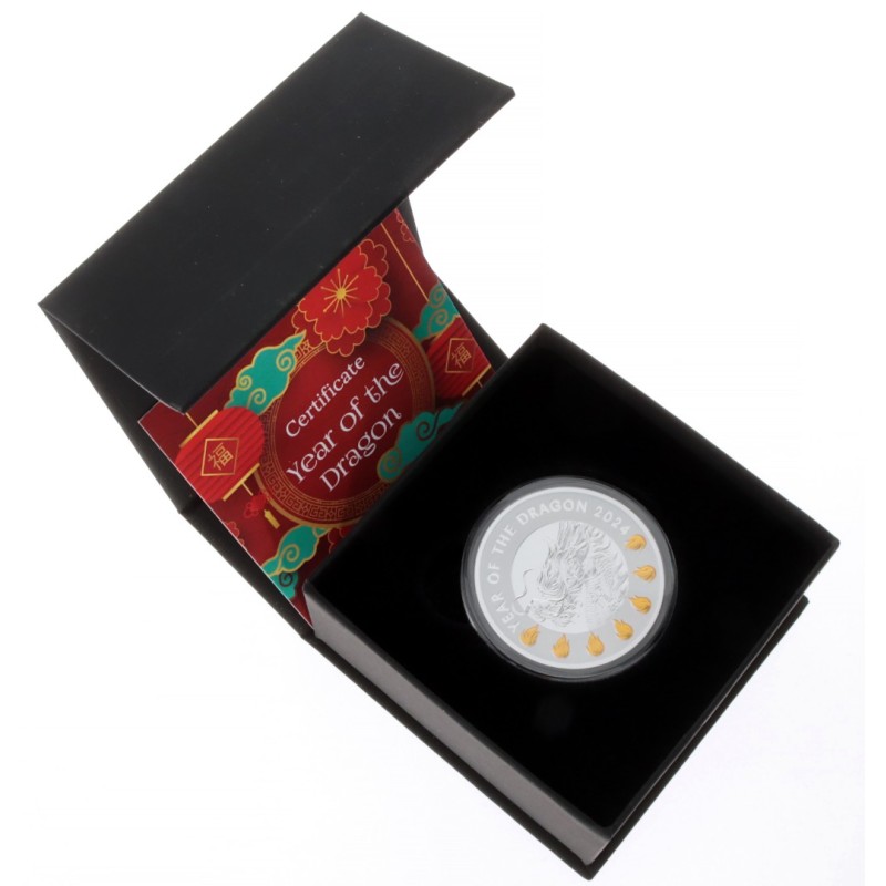 Серебряная монета Ниуэ "Год Дракона" 2024 г.в. (пруф), 17.5 г чистого серебра (Проба 0,999)