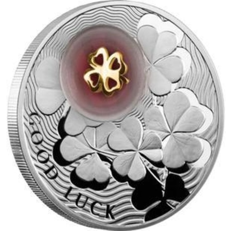 Серебряная монета Ниуэ "Четырехлистный клевер" 2012 г., 28.28 г чистого серебра (Проба 0,925)