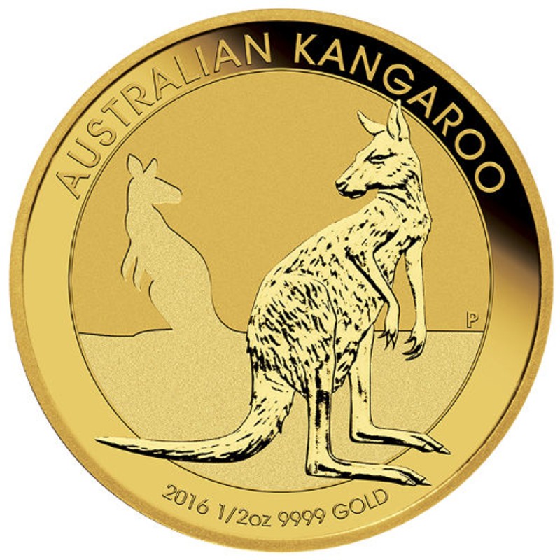Золотая монета Австралии Кенгуру 2016 г.в., 15.55 г чистого золота (проба 0.9999)