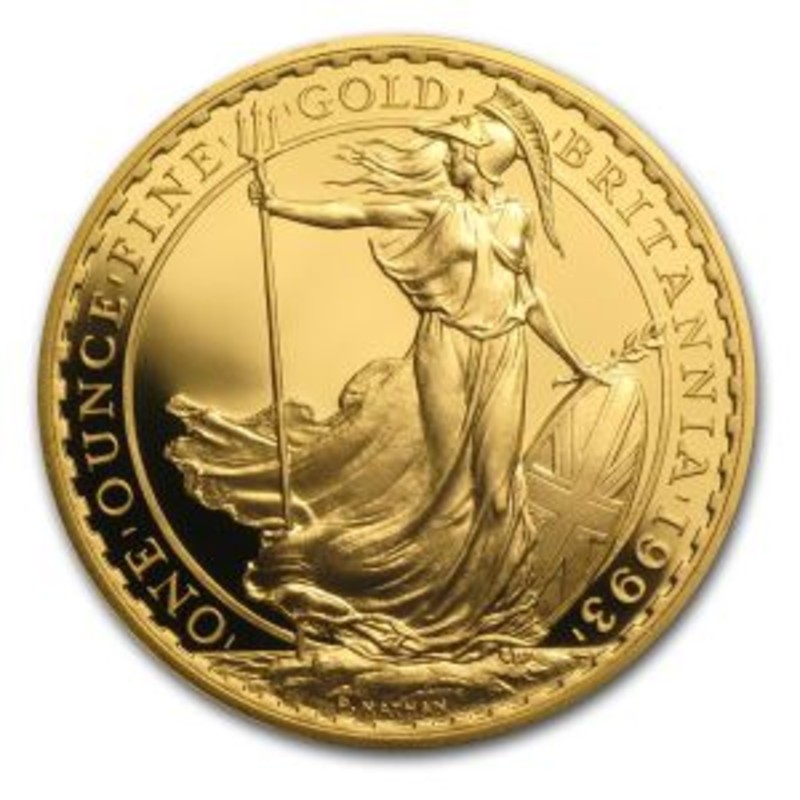 Золотая инвестиционная монета Британия до 2012 г.в.,  31.1 г чистого золота (проба 0,9167)