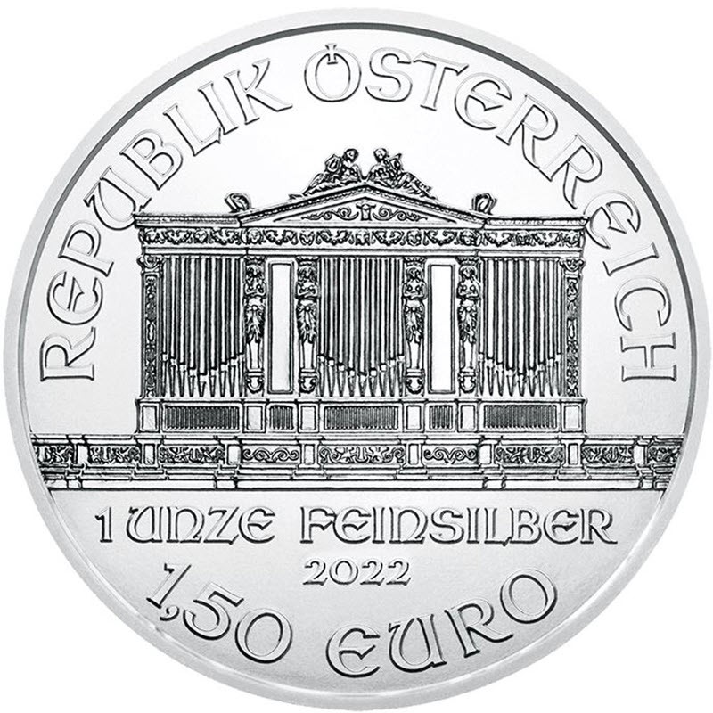 Серебряная инвестиционная монета Австрии - Венский Филармоникер, 31.1 г чистого серебра (проба 999)