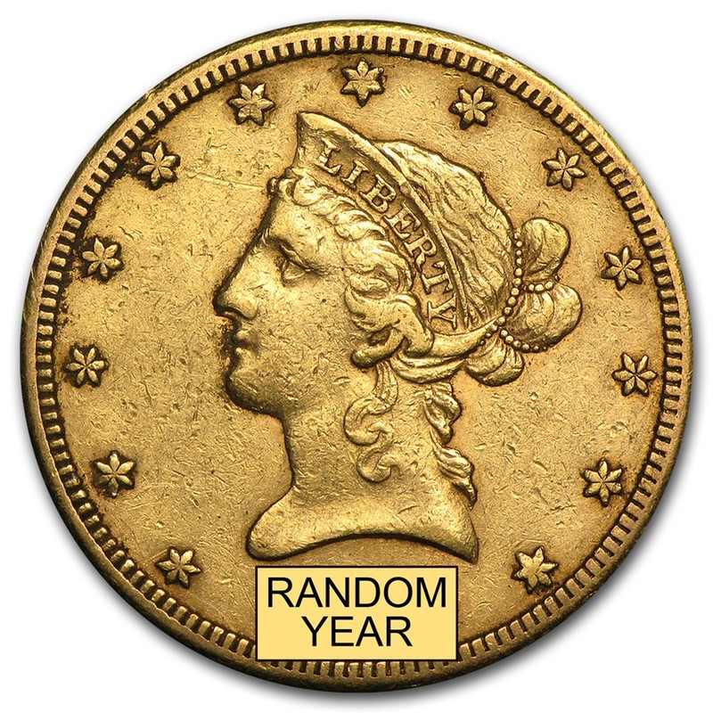 Золотая монета США «Голова Свободы. 10 долларов»  15.05 г чистого золота (Проба 0.900)