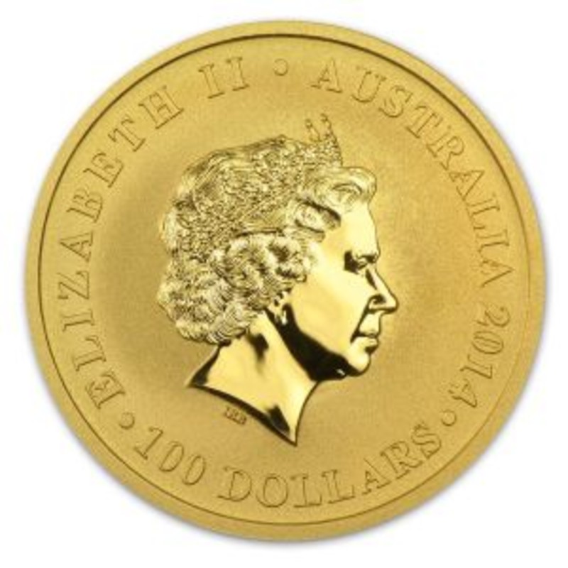 Юбилейная золотая инвестиционная монета Австралии - Красный Кенгуру 1989-2014 г.в., 31.1 гр чистого золота (проба 0,9999)
