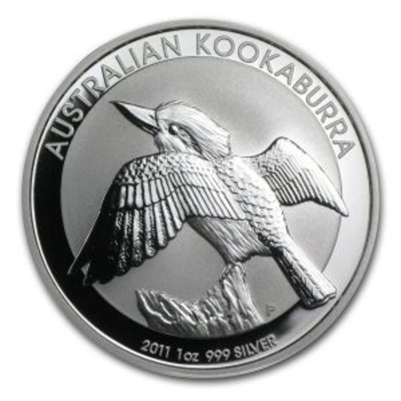 Серебряная инвестиционная монета австралийская Кукабарра 1 унция, 2011 г.в.