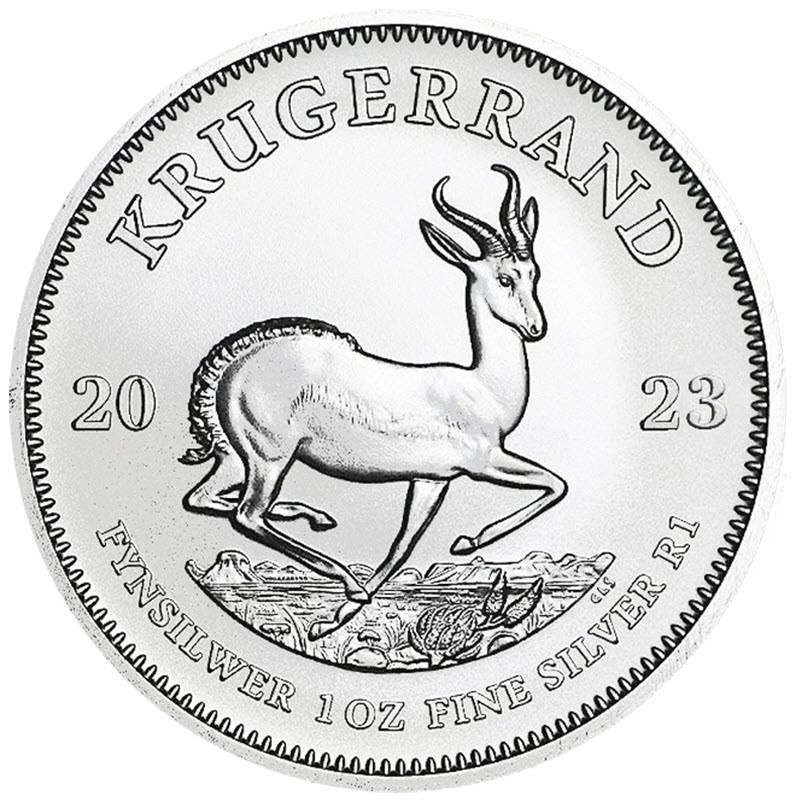 Серебряная монета ЮАР "Крюгерранд", 31,1 г чистого серебра (Проба 0,999)