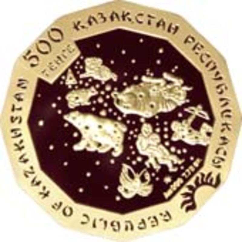 Золотая монета Год кролика (Казахстан), 2011 г.в., 7,78 гр чистого золота (0,999)