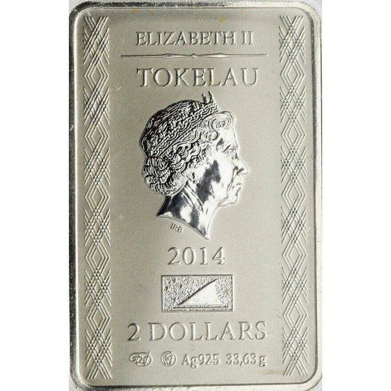 Серебряная монета Токелау "Жостово" 2014 г.в., 31.1 г чистого серебра (Проба 0,925)